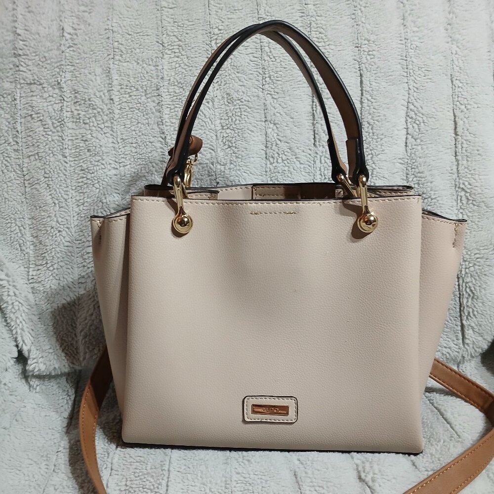 ALDO Handbag - Beige/ Gold / Medium Size